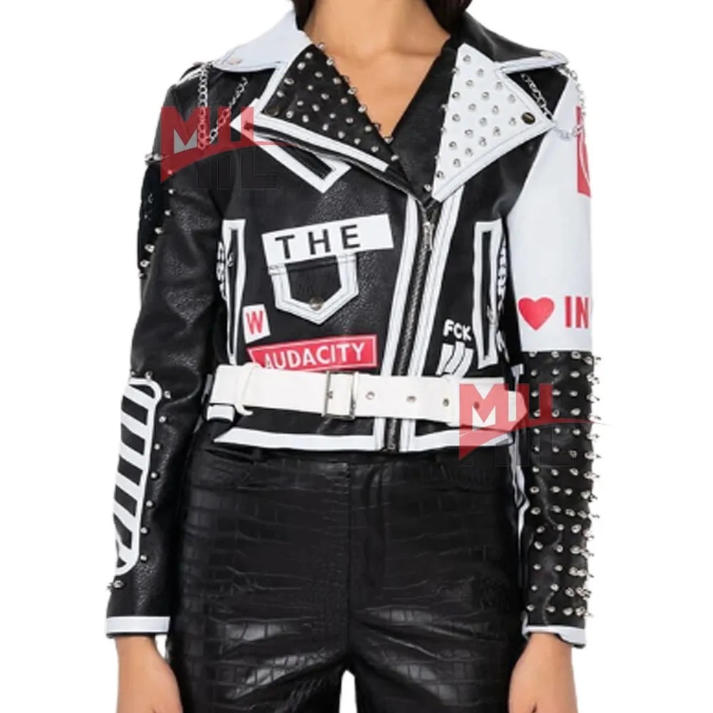 Azalea Wang Run Me My Money Stud Moto Jacket